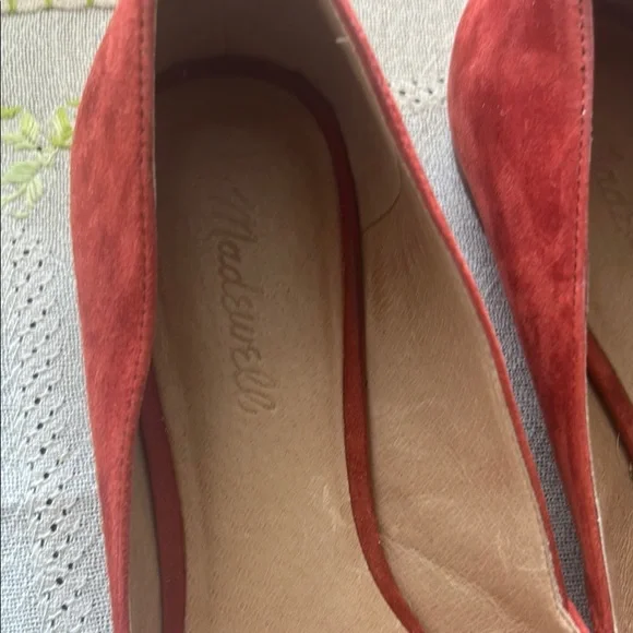 Madewell The Lizbeth flats suede red size 9 - Picture 5 of 15